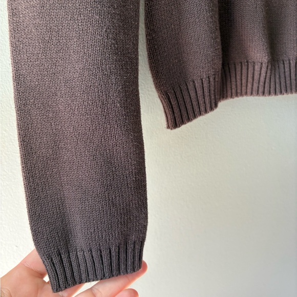 Zara size small, Chocolate Brown Turtleneck Sweater, Cotton, long sleeve - Picture 2 of 4